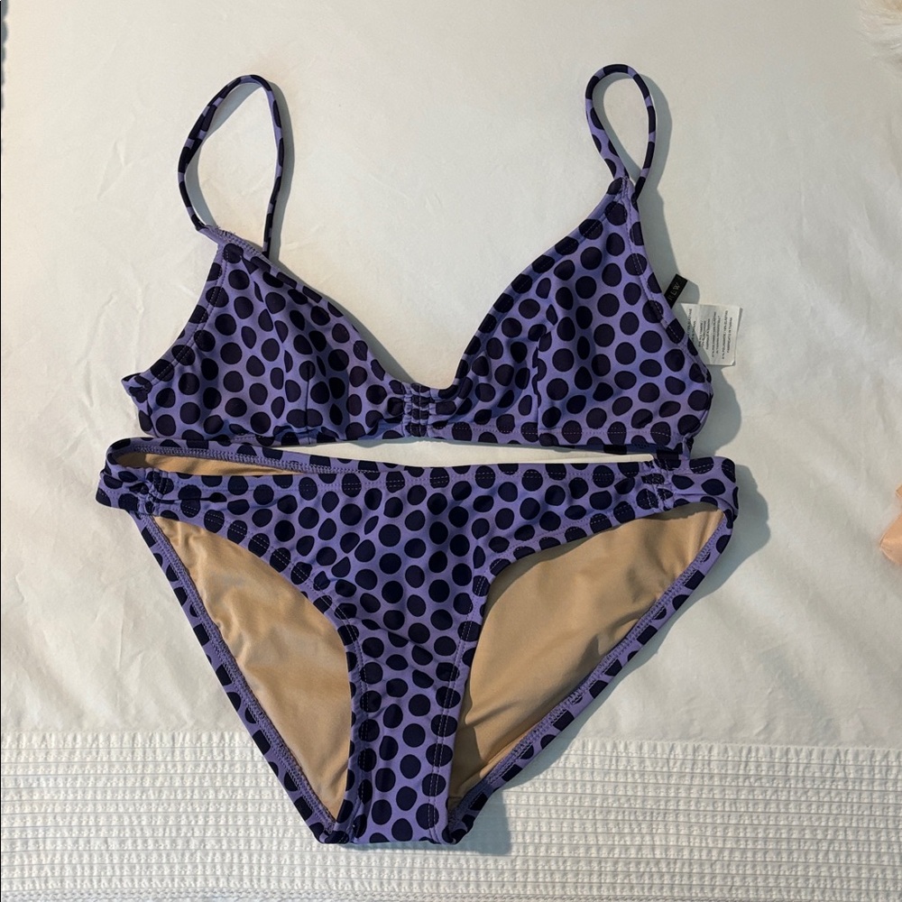 J.Crew Purple Polka Dot Bikini XSmall